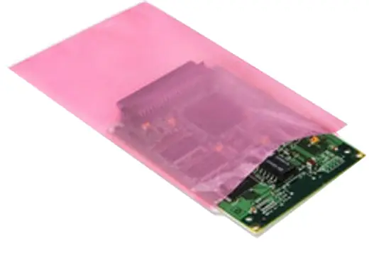 Pink LDPE anti-static bag for electronics packing, EMS Technologies